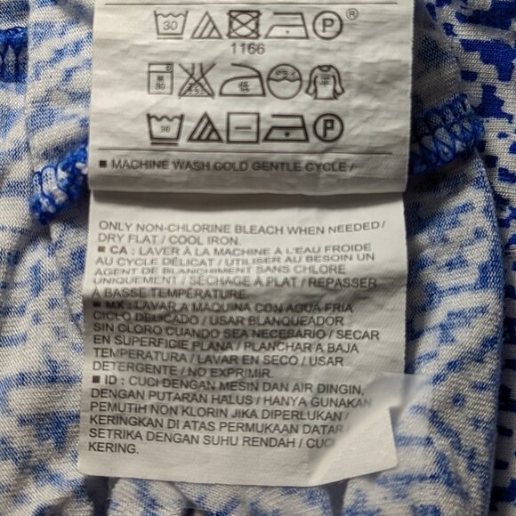 OLD NAVY Aztec Print Round Neck Short Sleeve T-Shirt Blue and White Size Medium - Picture 8 of 11